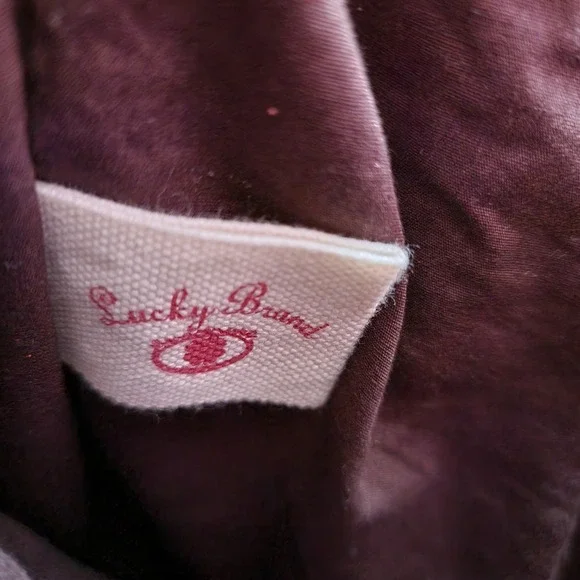 Lucky Brand Rust Brown Suede Leather Shoulder Purse Bag Double Handles EUC - Picture 10 of 13